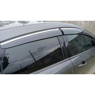 Window Deflectors with Chrome Trim HB/Sedan (4 pcs, Sunplex Chrome) Ford Focus III 2011-2017 photo 1