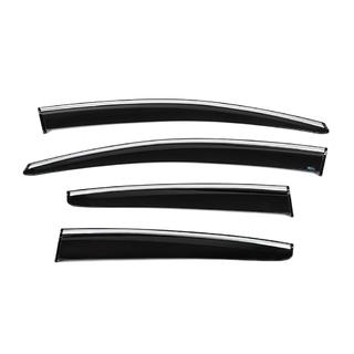Window Deflectors with Chrome Trim HB/Sedan (4 pcs, Sunplex Chrome) Ford Focus III 2011-2017 photo 4