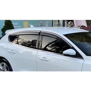 Window Deflectors with Chrome Trim HB/SD (4 pcs, Sunplex Chrome) Ford Focus IV 2018- photo 2