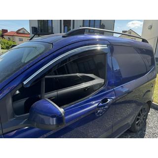 Window Deflectors with Chrome Trim (4 pcs, Sunplex Chrome) Ford Courier 2014-2023 photo 1