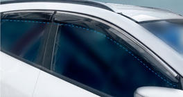 Hyundai IX-35 2010-2015 Window Deflectors with Chrome Trim (4 pcs, Sunplex Chrome) photo 1