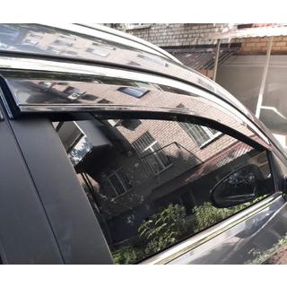 Window Deflectors with Chrome Trim (4 pcs, Sunplex Chrome) Hyundai Tucson TL 2016-2021 photo 3