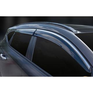 Window Deflectors with Chrome Trim (4 pcs, Sunplex Chrome) Hyundai Tucson TL 2016-2021 photo 4