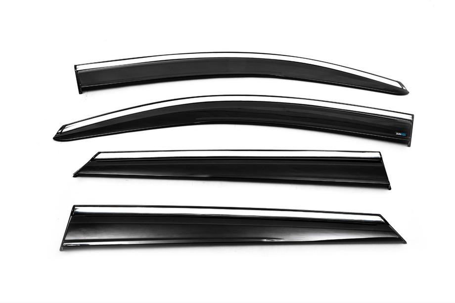 Hyundai Tucson TL 2016-2021 Window Deflectors with Chrome Trim (4 pcs, Sunplex Chrome) Photo 5