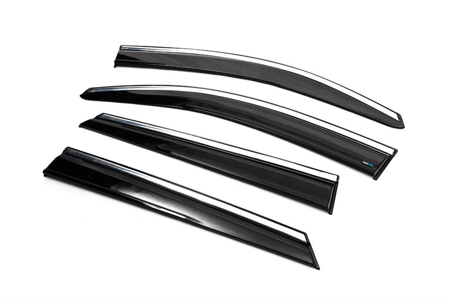 Hyundai Tucson TL 2016-2021 Window Deflectors with Chrome Trim (4 pcs, Sunplex Chrome) Photo 6