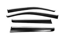 Nissan Navara 2006-2015 Window Deflectors with Chrome Trim (4 pcs, Sunplex Chrome) photo 3