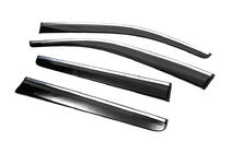 Nissan Navara 2006-2015 Window Deflectors with Chrome Trim (4 pcs, Sunplex Chrome) photo 4