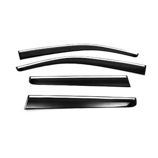 Window Deflectors with Chrome Trim (4 pcs, Sunplex Chrome) Nissan Navara 2006-2015 photo 3
