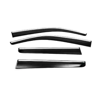 Window Deflectors with Chrome Trim (4 pcs, Sunplex Chrome) photo 3