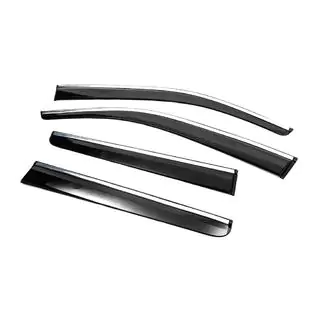 Window Deflectors with Chrome Trim (4 pcs, Sunplex Chrome) photo 4
