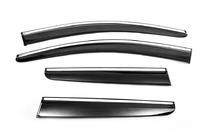 Nissan Qashqai 2010-2014 Window Deflectors with Chrome Trim (4 pcs, Sunplex Chrome) photo 2