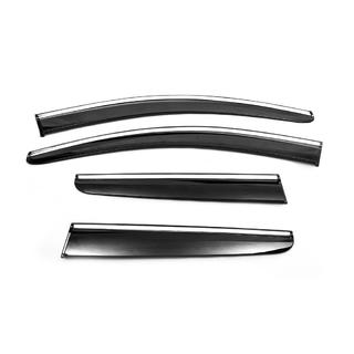 Window Deflectors with Chrome Trim (4 pcs, Sunplex Chrome) Nissan Qashqai 2010-2014 photo 2