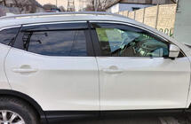 Nissan Qashqai 2014-2021 Window Deflectors with Chrome Trim (4 pcs, Sunplex Chrome) photo 3