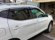 Nissan Qashqai 2014-2021 Window Deflectors with Chrome Trim (4 pcs, Sunplex Chrome) photo 6
