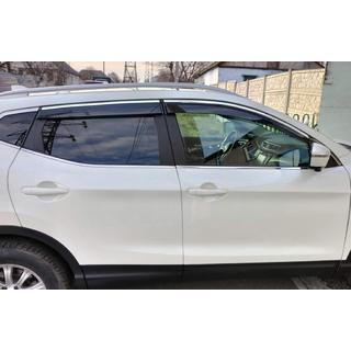 Window Deflectors with Chrome Trim (4 pcs, Sunplex Chrome) Nissan Qashqai 2014-2021 photo 3