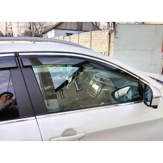 Window Deflectors with Chrome Trim (4 pcs, Sunplex Chrome) Nissan Qashqai 2014-2021 photo 4