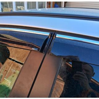 Chrome Window Deflectors with Strip HB/SD (4 pcs, Sunplex Chrome) photo 4