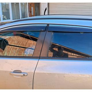 Chrome Window Deflectors with Strip HB/SD (4 pcs, Sunplex Chrome) photo 1