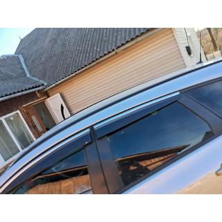 Chrome Window Deflectors with Strip HB/SD (4 pcs, Sunplex Chrome) photo 3