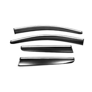 Window Deflectors with Chrome Trim (4 pcs, Sunplex Chrome) Peugeot 3008 2016-2023 photo 3