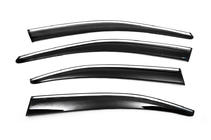 Skoda Octavia III A7 2013-2019 Window Deflectors with Chrome Trim Liftback (4 pcs, Sunplex Chrome) photo 1