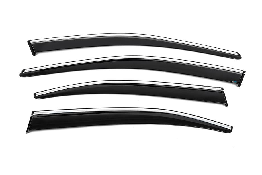 Skoda Superb 2015-2024 Window Deflectors with Chrome Trim SD (4 pcs, Sunplex Chrome) Photo 3