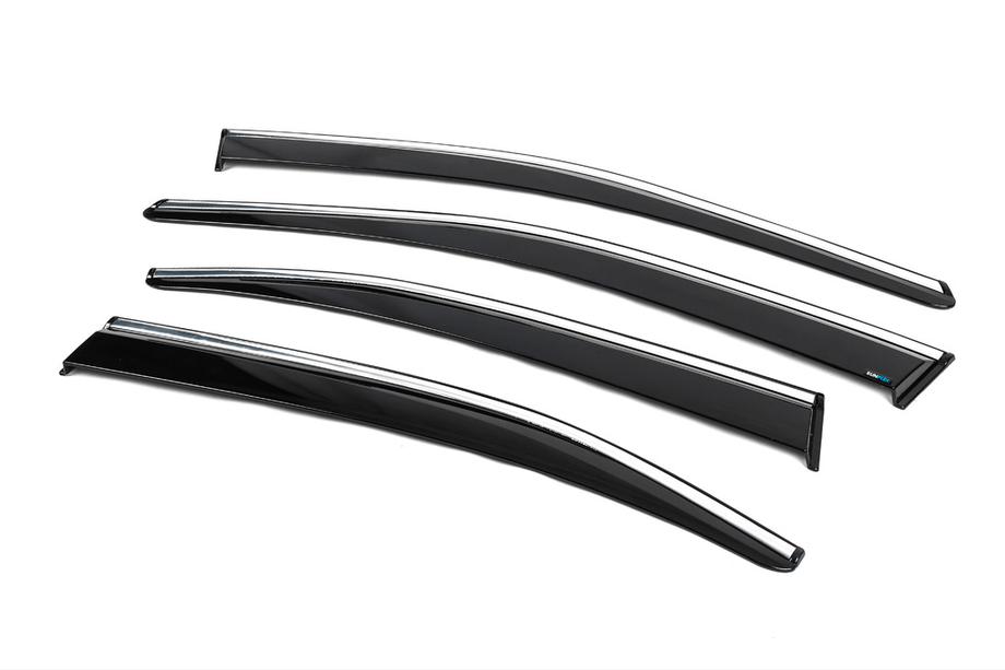 Skoda Superb 2015-2024 Window Deflectors with Chrome Trim SD (4 pcs, Sunplex Chrome) Photo 2