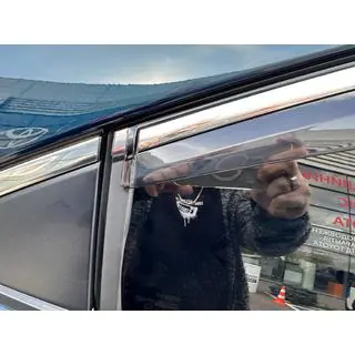 Window Deflectors with Chrome Trim (4 pcs, Sunplex Chrome) photo 3
