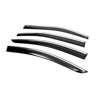 Window Deflectors with Chrome Trim (4 pcs, Sunplex Chrome) Toyota Corolla 2019- photo 2