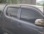 Toyota Hilux 2006-2015 Window Deflectors with Chrome Trim (4 pcs, Sunplex Chrome) photo 2