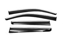 Toyota Hilux 2015- Window Deflectors with Chrome Trim (4 pcs, Sunplex Chrome) photo 9