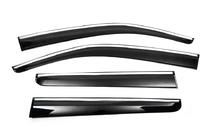 Volkswagen Amarok 2010-2022 Window Deflectors with Chrome Trim (4 pcs, Sunplex Chrome) photo 1