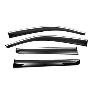 Window Deflectors with Chrome Trim (4 pcs, Sunplex Chrome) Volkswagen Amarok 2010-2022 photo 1