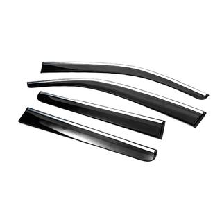 Window Deflectors with Chrome Trim (4 pcs, Sunplex Chrome) Volkswagen Amarok 2010-2022 photo 2