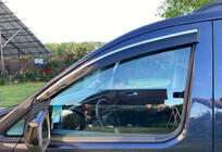 Volkswagen Caddy 2020- Window deflectors with chrome trim (2 pcs., Sunplex Chrome) photo 1