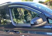 Volkswagen Caddy 2020- Window deflectors with chrome trim (2 pcs., Sunplex Chrome) photo 2