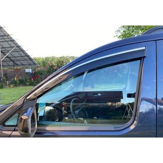 Window deflectors with chrome trim (2 pcs., Sunplex Chrome) Volkswagen Caddy 2020- photo 1