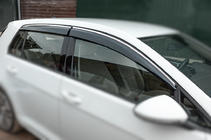 Volkswagen Golf 7/E-Golf 2012-2020 Window Deflectors with Chrome Trim HB (4 pcs, Sunplex Chrome) photo 2