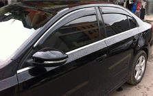 Volkswagen Jetta 2011-2018 Window Deflectors with Chrome Trim (4 pcs, Sunplex Chrome) photo 2