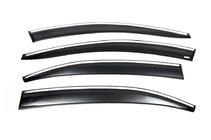 Volkswagen Jetta 2011-2018 Window Deflectors with Chrome Trim (4 pcs, Sunplex Chrome) photo 3