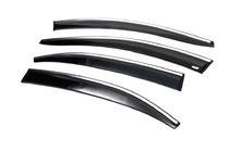 Volkswagen Jetta 2011-2018 Window Deflectors with Chrome Trim (4 pcs, Sunplex Chrome) photo 4