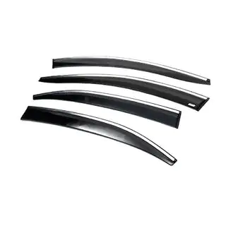 Window Deflectors with Chrome Trim (4 pcs, Sunplex Chrome) photo 4