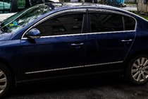 Volkswagen Passat B6 2006-2012 Window Deflectors with Chrome Trim (4 pcs, Sunplex Chrome) photo 6
