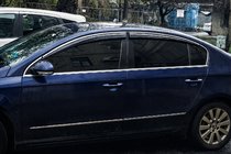 Volkswagen Passat B6 2006-2012 Window Deflectors with Chrome Trim (4 pcs, Sunplex Chrome) photo 3