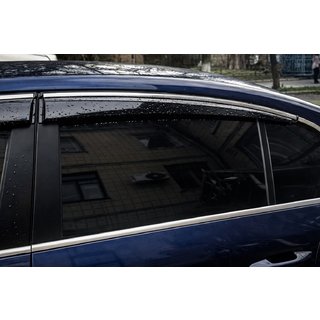 Window Deflectors with Chrome Trim (4 pcs, Sunplex Chrome) Volkswagen Passat B6 2006-2012 photo 2