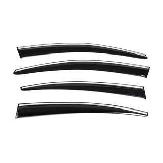 Window Deflectors with Chrome Trim (4 pcs, Sunplex Chrome) Volkswagen Passat B6 2006-2012 photo 4