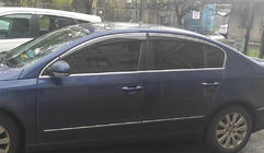 Volkswagen Passat B7 2012-2015 Window Deflectors with Chrome Trim SD (4pcs, EU, Sunplex Chrome) photo 1