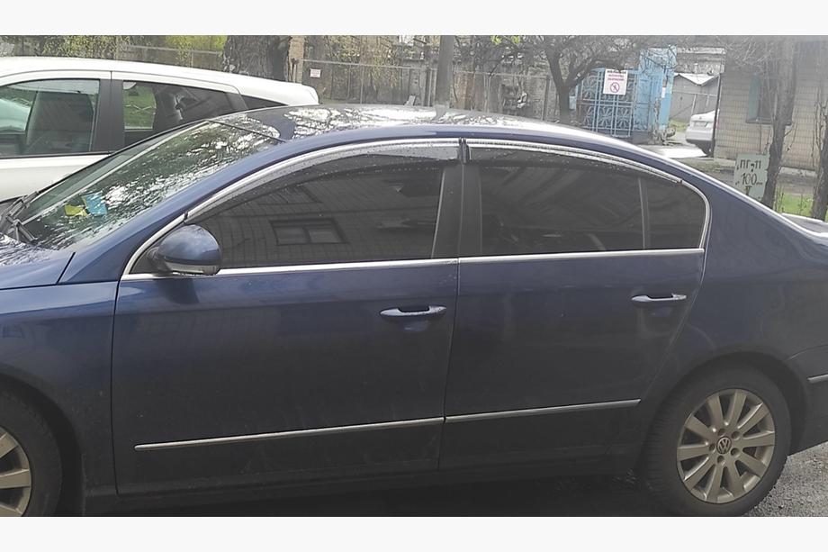 Volkswagen Passat B7 2012-2015 Window Deflectors with Chrome Trim SD (4pcs, EU, Sunplex Chrome) Image