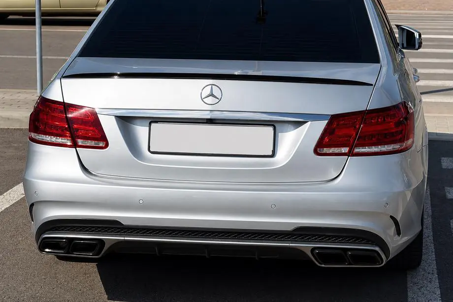 Mercedes E-сlass W212 2009-2016 Lip Spoiler (Sunplex, Black) (130.5cm x 5.8cm) Image