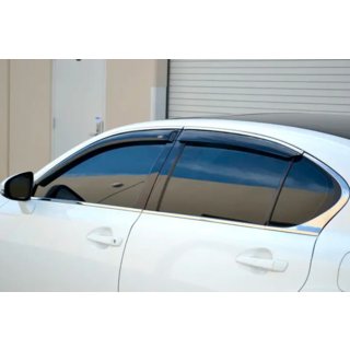 Window deflectors with chrome trim (4 pcs, HIC) Lexus GS 2011-2020 photo 2
